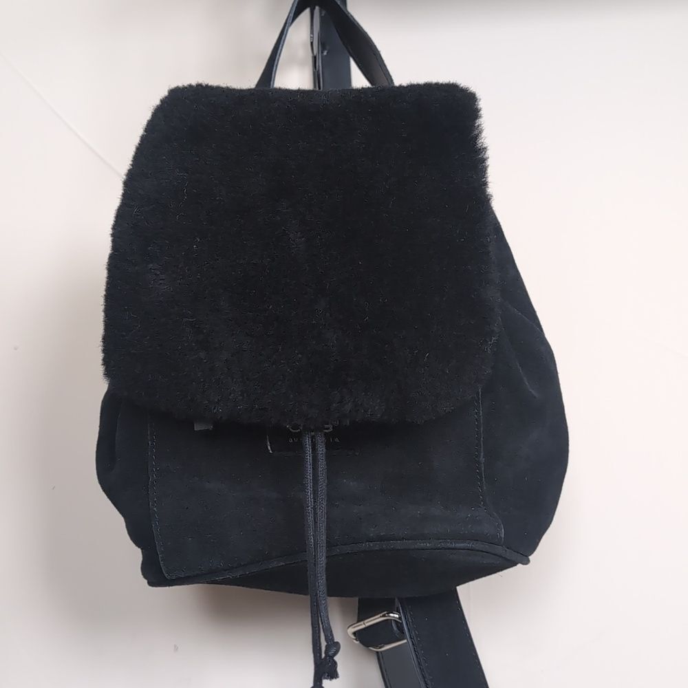 UGG Australia Nordie🖤 Black Shearling & Sueded Drawstring Mini Backpack NWOT - Picture 9 of 12